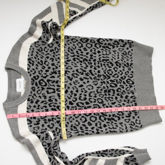 Current/Elliott The Duvall Sweater Animal Leopard Print Cream Grey Size 0 XS - Picture 6 of 6